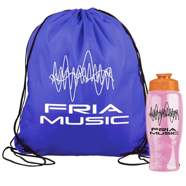 Drawstring backpack in a bottle combo kit.... from ASI 40480 Koozie Group