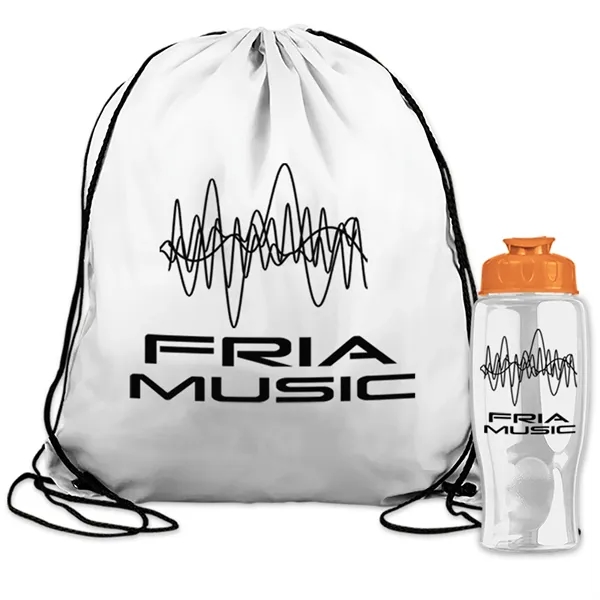 Drawstring backpack in a bottle combo kit.... from ASI 40480 Koozie Group
