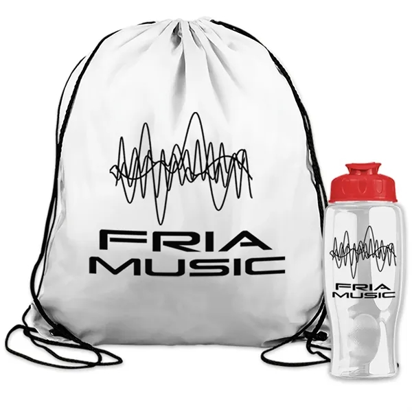 Drawstring backpack in a bottle combo kit.... from ASI 40480 Koozie Group