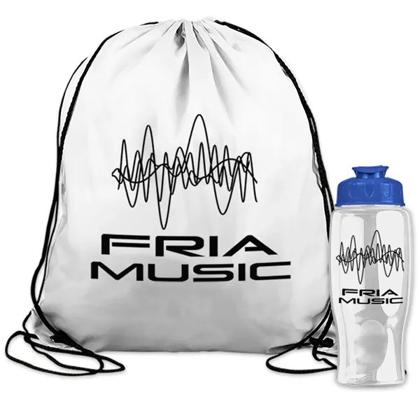 Drawstring backpack in a bottle combo kit.... from ASI 40480 Koozie Group