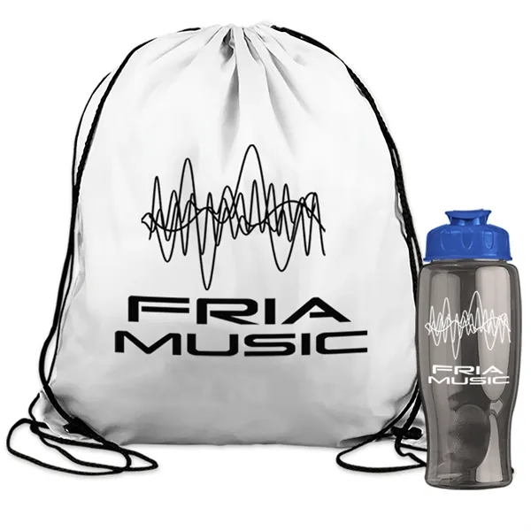 Drawstring backpack in a bottle combo kit.... from ASI 40480 Koozie Group