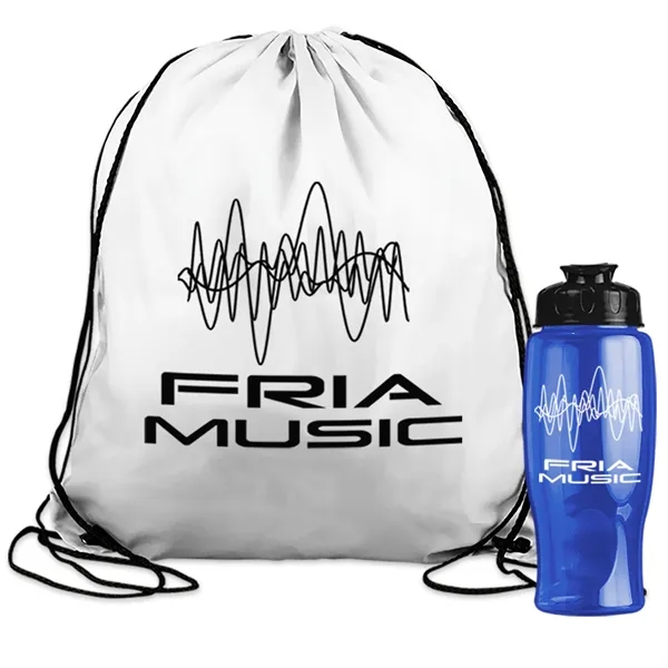 Drawstring backpack in a bottle combo kit.... from ASI 40480 Koozie Group