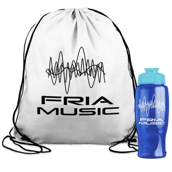 Drawstring backpack in a bottle combo kit.... from ASI 40480 Koozie Group