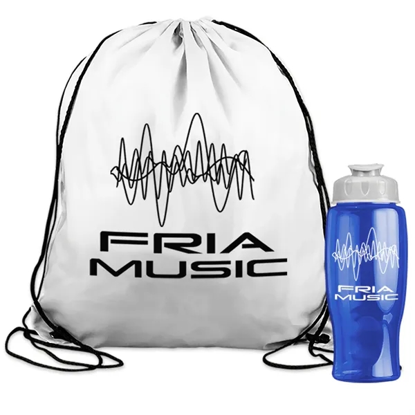 Drawstring backpack in a bottle combo kit.... from ASI 40480 Koozie Group