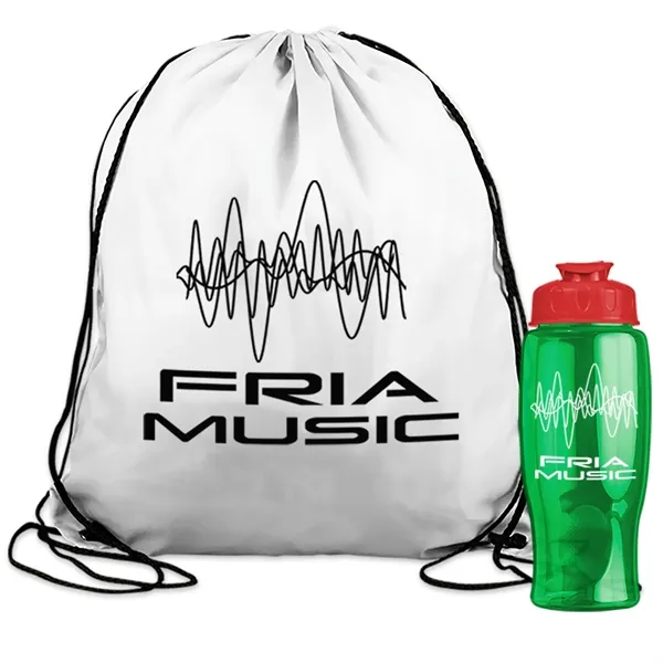 Drawstring backpack in a bottle combo kit.... from ASI 40480 Koozie Group