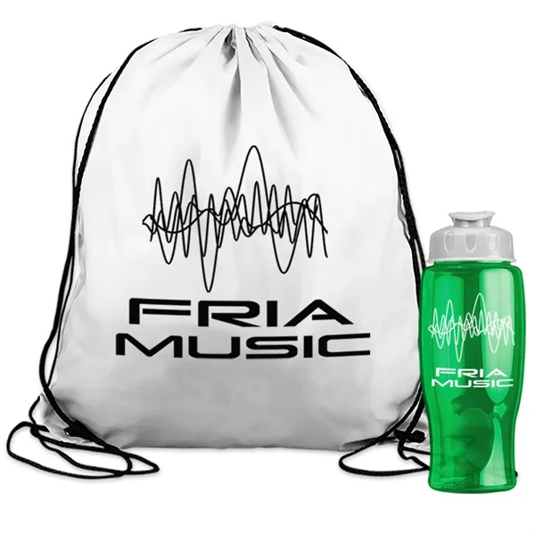 Drawstring backpack in a bottle combo kit.... from ASI 40480 Koozie Group