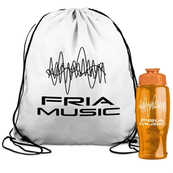 Drawstring backpack in a bottle combo kit.... from ASI 40480 Koozie Group