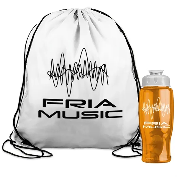 Drawstring backpack in a bottle combo kit.... from ASI 40480 Koozie Group