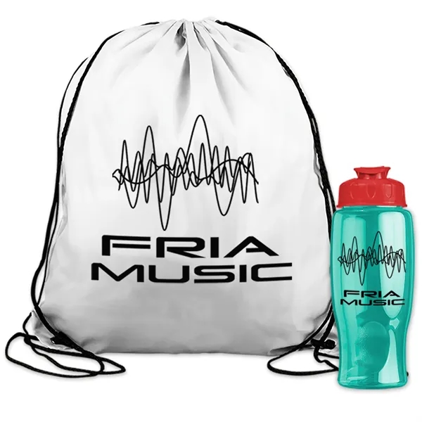 Drawstring backpack in a bottle combo kit.... from ASI 40480 Koozie Group