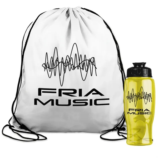 Drawstring backpack in a bottle combo kit.... from ASI 40480 Koozie Group