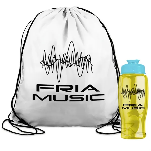 Drawstring backpack in a bottle combo kit.... from ASI 40480 Koozie Group
