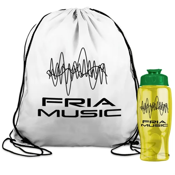 Drawstring backpack in a bottle combo kit.... from ASI 40480 Koozie Group