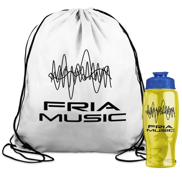Drawstring backpack in a bottle combo kit.... from ASI 40480 Koozie Group