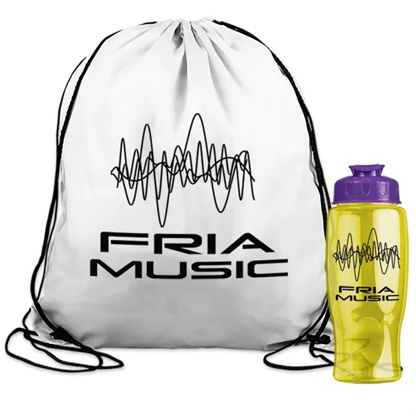 Drawstring backpack in a bottle combo kit.... from ASI 40480 Koozie Group