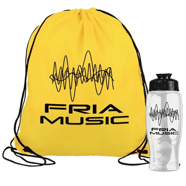 Drawstring backpack in a bottle combo kit.... from ASI 40480 Koozie Group