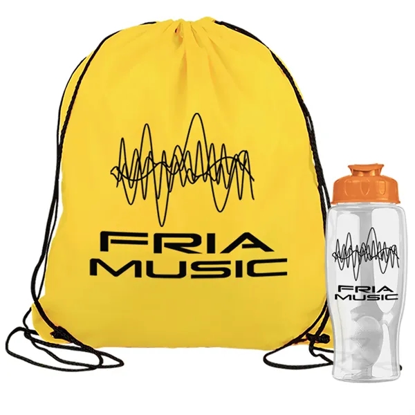 Drawstring backpack in a bottle combo kit.... from ASI 40480 Koozie Group