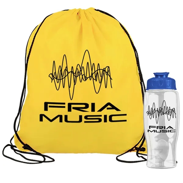 Drawstring backpack in a bottle combo kit.... from ASI 40480 Koozie Group