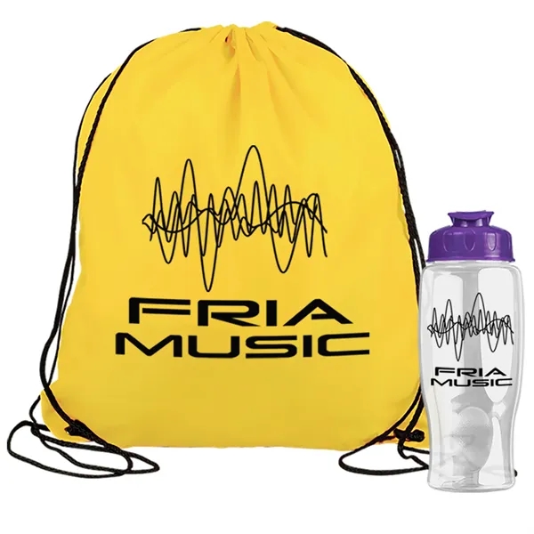 Drawstring backpack in a bottle combo kit.... from ASI 40480 Koozie Group