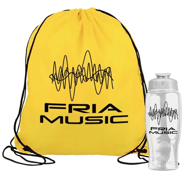 Drawstring backpack in a bottle combo kit.... from ASI 40480 Koozie Group