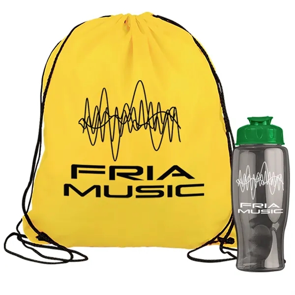 Drawstring backpack in a bottle combo kit.... from ASI 40480 Koozie Group