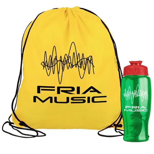 Drawstring backpack in a bottle combo kit.... from ASI 40480 Koozie Group