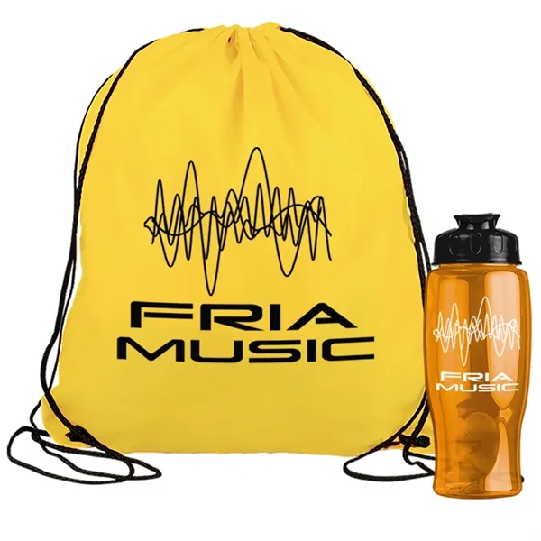 Drawstring backpack in a bottle combo kit.... from ASI 40480 Koozie Group