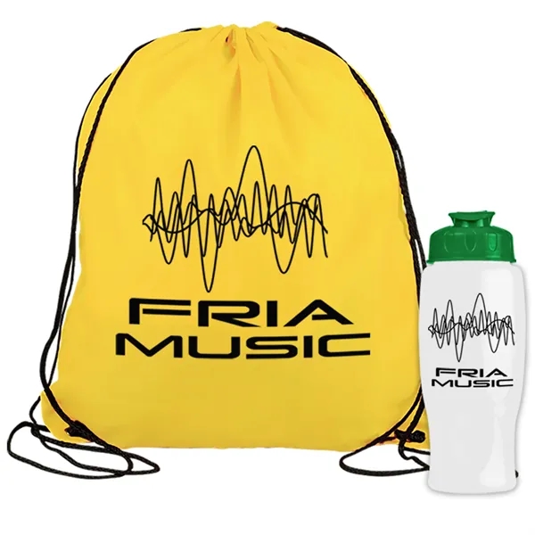 Drawstring backpack in a bottle combo kit.... from ASI 40480 Koozie Group