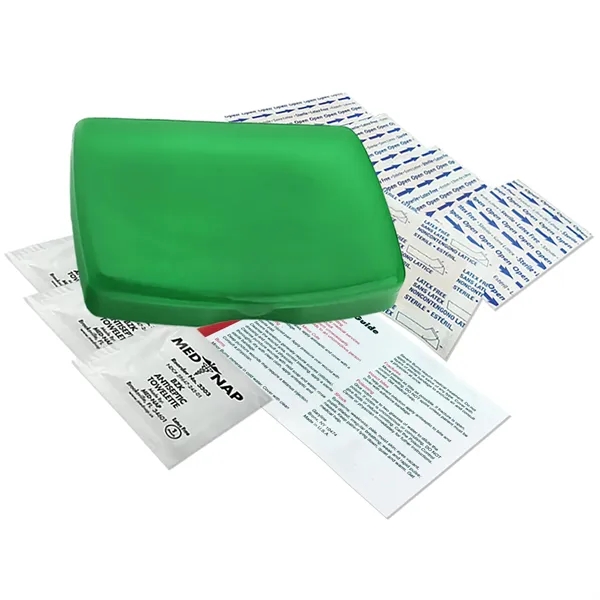 No medication first aid kit in durable, reusable, living hinge box.... from ASI 40480 Koozie Group