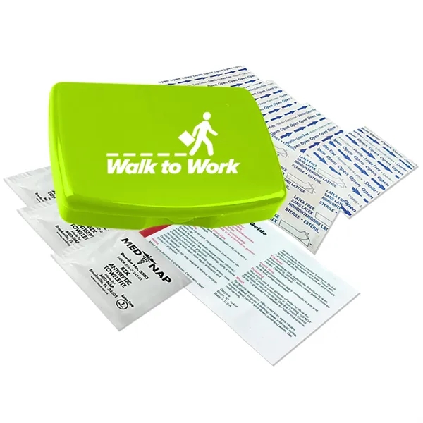 No medication first aid kit in durable, reusable, living hinge box.... from ASI 40480 Koozie Group