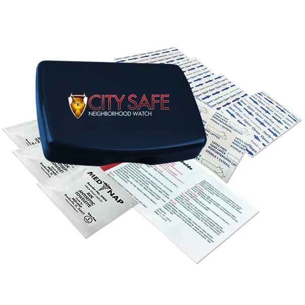 No medication first aid kit in durable, reusable, living hinge box.... from ASI 40480 Koozie Group