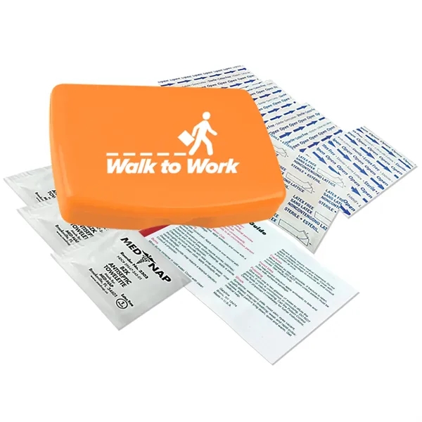 No medication first aid kit in durable, reusable, living hinge box.... from ASI 40480 Koozie Group