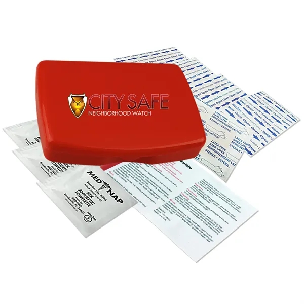 No medication first aid kit in durable, reusable, living hinge box.... from ASI 40480 Koozie Group