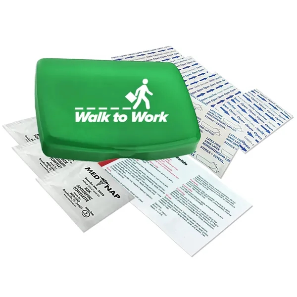 No medication first aid kit in durable, reusable, living hinge box.... from ASI 40480 Koozie Group