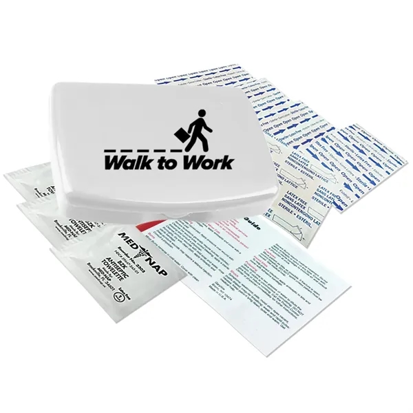 No medication first aid kit in durable, reusable, living hinge box.... from ASI 40480 Koozie Group