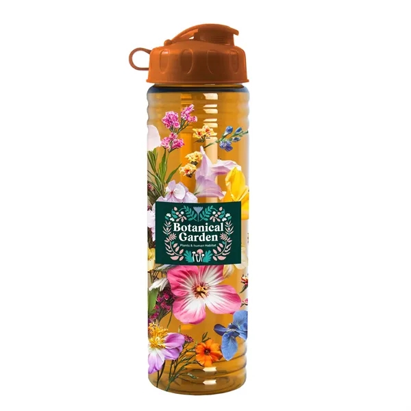 New Slim Cylinder Design 24 oz. Transparent Water Bottles with Flip... from ASI 40480 Koozie Group