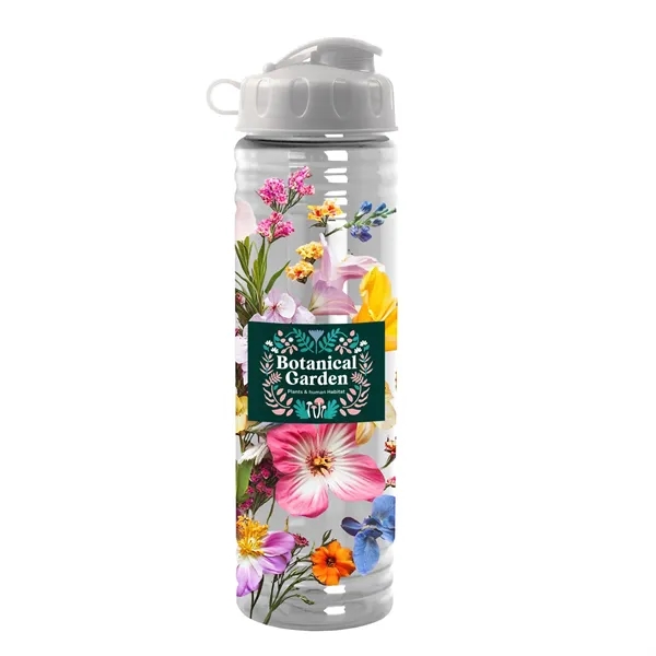 New Slim Cylinder Design 24 oz. Transparent Water Bottles with Flip... from ASI 40480 Koozie Group