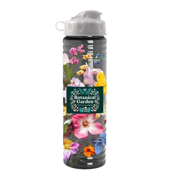 New Slim Cylinder Design 24 oz. Transparent Water Bottles with Flip... from ASI 40480 Koozie Group