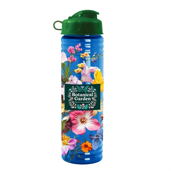 New Slim Cylinder Design 24 oz. Transparent Water Bottles with Flip... from ASI 40480 Koozie Group