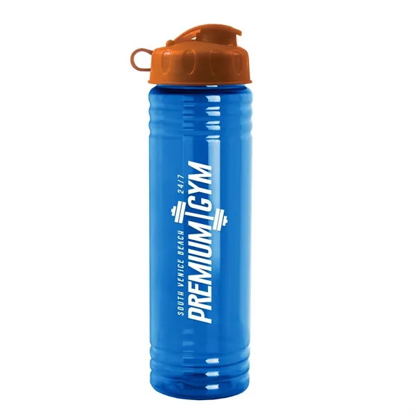 New Slim Cylinder Design 24 oz. Transparent Water Bottles with Flip... from ASI 40480 Koozie Group