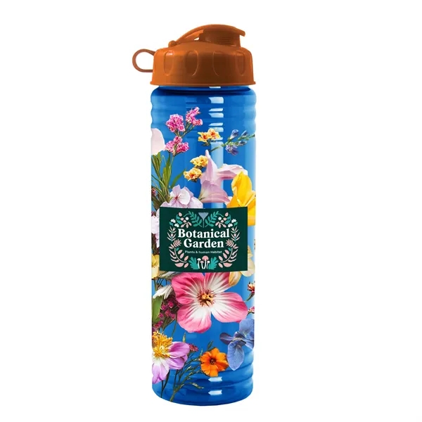 New Slim Cylinder Design 24 oz. Transparent Water Bottles with Flip... from ASI 40480 Koozie Group
