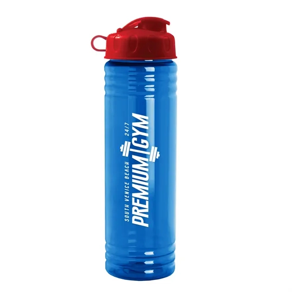 New Slim Cylinder Design 24 oz. Transparent Water Bottles with Flip... from ASI 40480 Koozie Group
