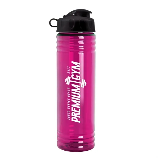 New Slim Cylinder Design 24 oz. Transparent Water Bottles with Flip... from ASI 40480 Koozie Group