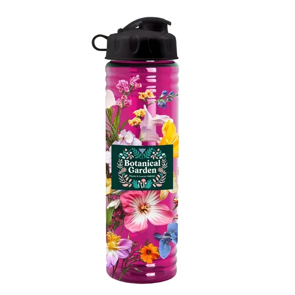 New Slim Cylinder Design 24 oz. Transparent Water Bottles with Flip... from ASI 40480 Koozie Group