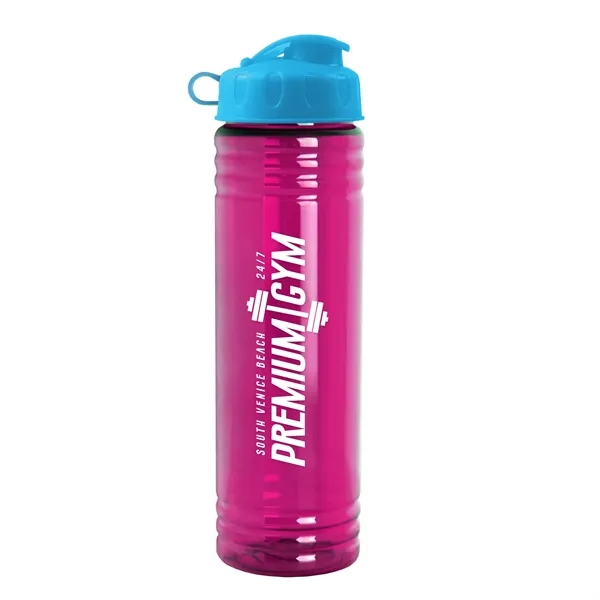New Slim Cylinder Design 24 oz. Transparent Water Bottles with Flip... from ASI 40480 Koozie Group