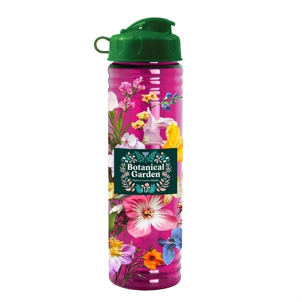 New Slim Cylinder Design 24 oz. Transparent Water Bottles with Flip... from ASI 40480 Koozie Group