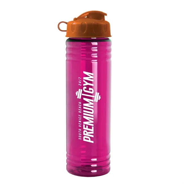 New Slim Cylinder Design 24 oz. Transparent Water Bottles with Flip... from ASI 40480 Koozie Group