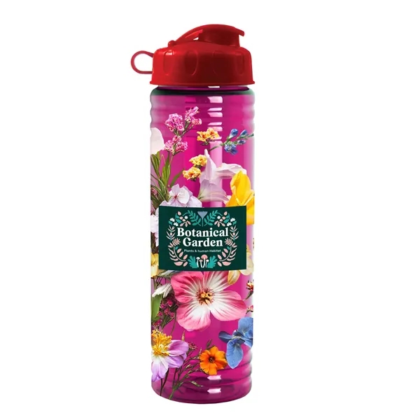 New Slim Cylinder Design 24 oz. Transparent Water Bottles with Flip... from ASI 40480 Koozie Group