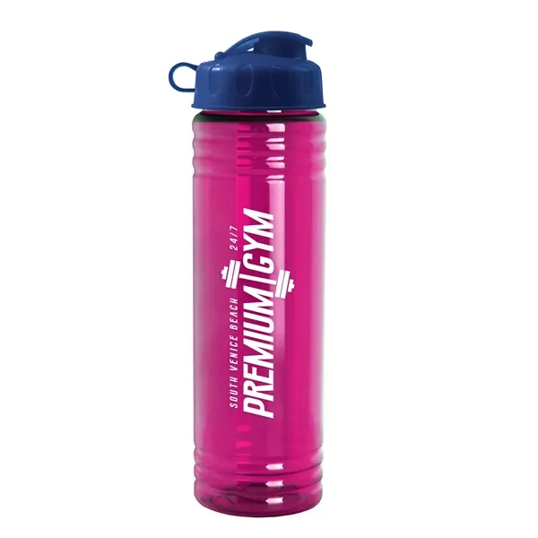 New Slim Cylinder Design 24 oz. Transparent Water Bottles with Flip... from ASI 40480 Koozie Group