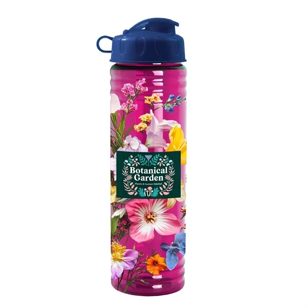 New Slim Cylinder Design 24 oz. Transparent Water Bottles with Flip... from ASI 40480 Koozie Group