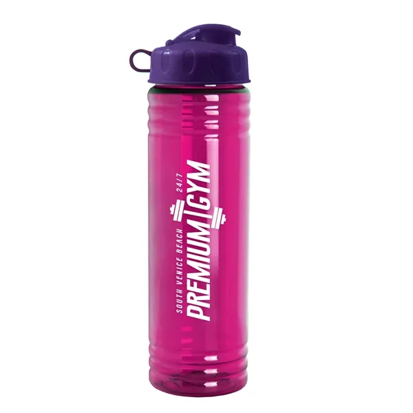 New Slim Cylinder Design 24 oz. Transparent Water Bottles with Flip... from ASI 40480 Koozie Group